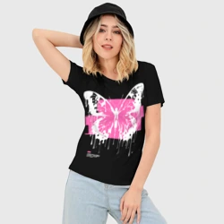 Женская футболка 3D Slim Butterfly Tattoo - фото 2