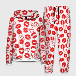 Мужской костюм с толстовкой 3D Губы и сердца