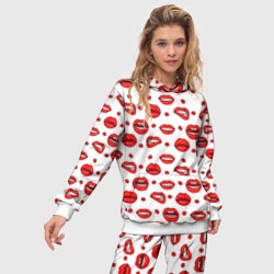 Женский костюм с толстовкой 3D Губной паттерн - фото 2