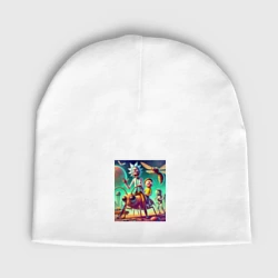 Детская шапка демисезонная Рик и Морти на планете насекомых - нейроарт фантазия