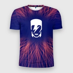 Мужская футболка 3D Slim David Bowie red energy