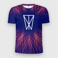Мужская футболка 3D Slim Within Temptation red energy
