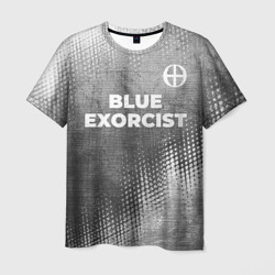 Мужская футболка 3D Blue Exorcist - grey gradient посередине