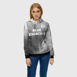 Женская толстовка 3D Blue Exorcist - grey gradient посередине - фото 2