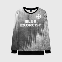 Женский свитшот 3D Blue Exorcist - grey gradient посередине