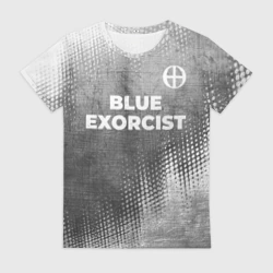 Женская футболка 3D Blue Exorcist - grey gradient посередине