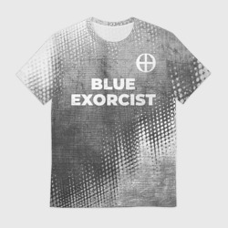 Мужская футболка 3D Blue Exorcist - grey gradient посередине