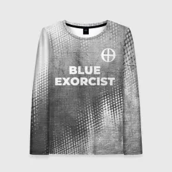 Женский лонгслив 3D Blue Exorcist - grey gradient посередине