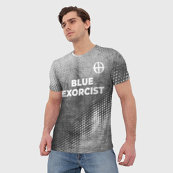 Мужская футболка 3D Blue Exorcist - grey gradient посередине - фото 2