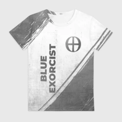 Женская футболка 3D Blue Exorcist - white gradient вертикально