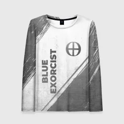 Женский лонгслив 3D Blue Exorcist - white gradient вертикально
