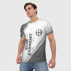 Мужская футболка 3D Blue Exorcist - white gradient вертикально - фото 2