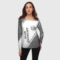 Женский лонгслив 3D Blue Exorcist - white gradient вертикально - фото 2