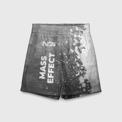 Детские спортивные шорты 3D Mass Effect - grey gradient по-вертикали