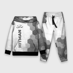 Детский костюм с толстовкой 3D Hitman - white gradient по-вертикали