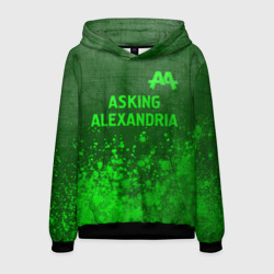 Мужская толстовка 3D Asking Alexandria - green gradient посередине