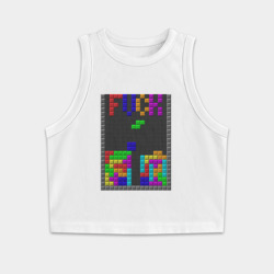 Женская укороченная майка-топ хлопок Tetris