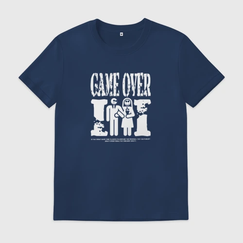 Мужская футболка хлопок Game over жениха