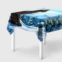 Скатерть 3D Балинезийская кошка в зимних горах