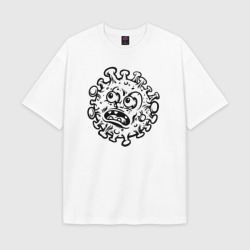 Мужская футболка Oversize хлопок texturе Удивлённый вирус