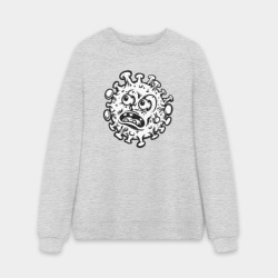 Мужской свитшот oversize без начеса хлопок Удивлённый вирус