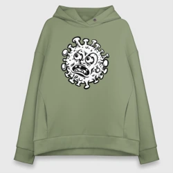 Женское худи Oversize хлопок Удивлённый вирус