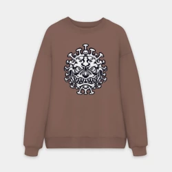 Мужской свитшот oversize без начеса хлопок Монстр вирус