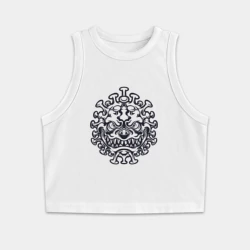 Женская укороченная майка-топ хлопок Монстр вирус