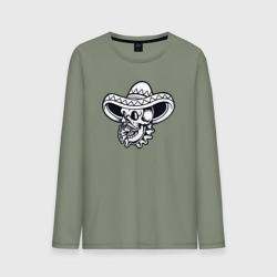 Мужской лонгслив хлопок Черепок в сомбреро