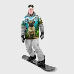Накидка на куртку 3D Мопс в летних горах