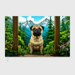Флаг 3D Мопс в летних горах