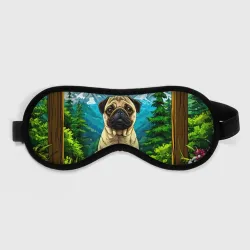 Маска для сна 3D Мопс в летних горах