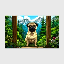 Бумага для упаковки 3D Мопс в летних горах