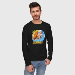 Мужской лонгслив хлопок Ice cream serfer - фото 2