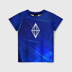 Детская футболка 3D The Sims blue poly