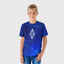 Детская футболка 3D The Sims blue poly - фото 2