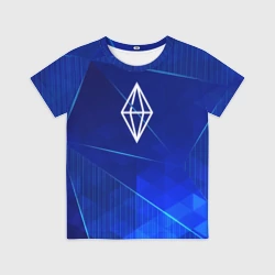 Детская футболка 3D The Sims blue poly