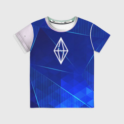 Детская футболка 3D The Sims blue poly