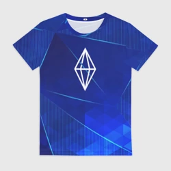 Женская футболка 3D The Sims blue poly