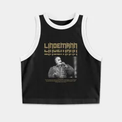 Женская укороченная майка-топ хлопок Lindemann rock