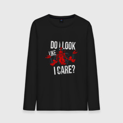 Мужской лонгслив хлопок Do i look like i care - дэдпул