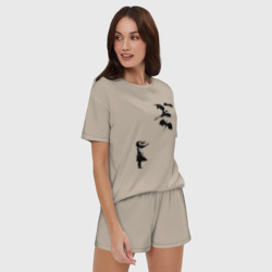 Женская пижама с шортиками хлопок Девочка и дракончики - фото 2