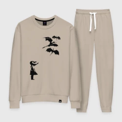 Женский костюм хлопок Девочка и дракончики