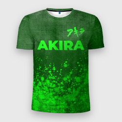 Мужская футболка 3D Slim Akira - green gradient посередине