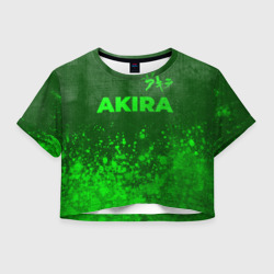 Женская футболка Crop-top 3D Akira - green gradient посередине