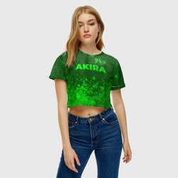 Женская футболка Crop-top 3D Akira - green gradient посередине - фото 2