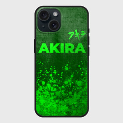 Чехол силиконовый для Apple iPhone 15 матовый Akira - green gradient посередине