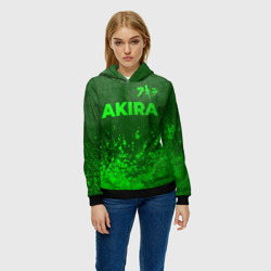 Женская толстовка 3D Akira - green gradient посередине - фото 2