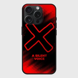Чехол силиконовый для Apple iPhone 15 Pro Мax матовый A Silent Voice - red gradient