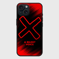 Чехол силиконовый для Apple iPhone 15 матовый A Silent Voice - red gradient
